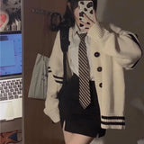 Y2K Buttoned Varsity Sweater