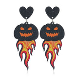 Acrylic Printed Halloween Ghost Pumpkin Earrings