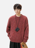 Chunky Mohair Cable Solid Color Knit Sweater