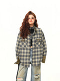 Contrasting Color Design Plaid Shirt