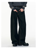 Solid Color Retro Dark Loose Wide Leg Jeans