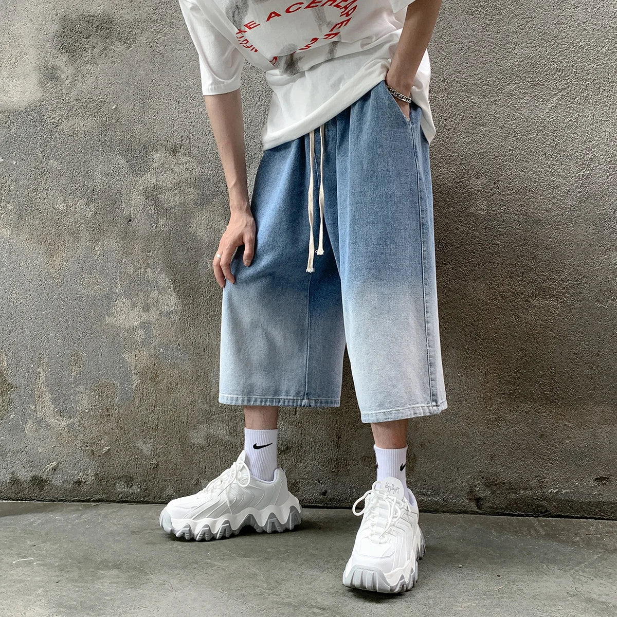Relaxed Fit Denim Washed Jorts