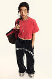 Women's Washed Stitching Crop Top