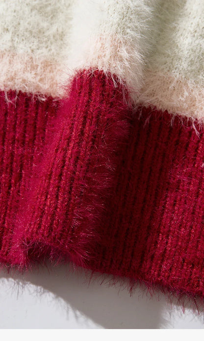 Christmas Snowflake Stripes Knitted Sweater