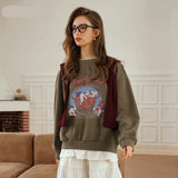 Warm Casual Printed Loose Fit Sweatshirt