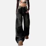 Durable Loose Mid Waist Wide Leg Jeans