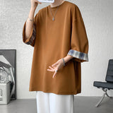Cool Oversized Plaid Korean Style T-Shirt