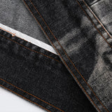 Zip-up Black Washed Gradient Denim Hoodie