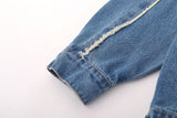 Embroidery Star Patch Washed Denim Jacket