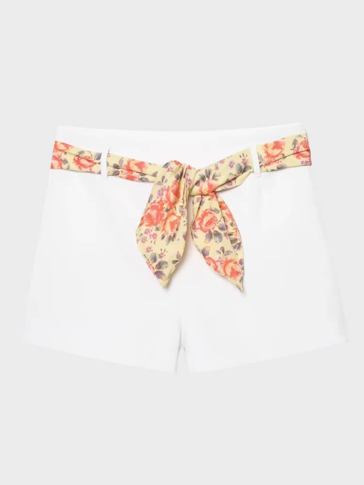Scarf Belted Shorts