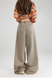 Effortless Graffiti Print Loose Vintage Wide Leg Jeans