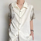 Embroidered Jacquard Retro Short-Sleeved Shirt