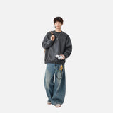 Contrast Color Raglan Crew Neck Sweatshirt