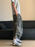 Vintage High Waist Baggy Camo Jorts