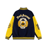 Casual Badge Single Breasted Embroidery Varsity Jacket