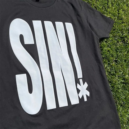 Women's Vintage Letter Print T-shirt