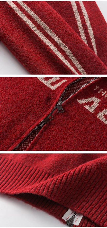Retro Sports Zip-Up Sweater