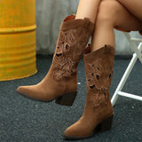 Western Style Embroidered Harness Cowboy Boots