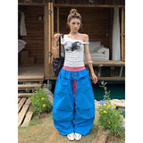 Premium Quick Drying Spliced Lace-Up Wide Leg Pants