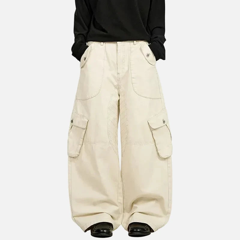 American Style Functional Wide Leg Cargo Pants