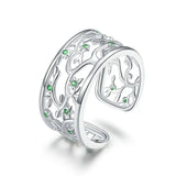 Women Sterling Silver Adjustable Tree of Life Cool Ring