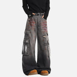 American Style Ink Splash Denim Cargo Jeans