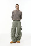 Streetwear Wrinkle Design Cargo Wide Leg Pants