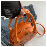 Color Blocking Halloween Pumpkin Shoulder Bag