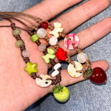 Handmade Ceramic Green Apple Pendant Necklace