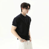 Flexible Solid Color Round Neck Casual T-Shirt