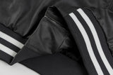 Chic Retro Letter Embroidery Leather Varsity Jacket