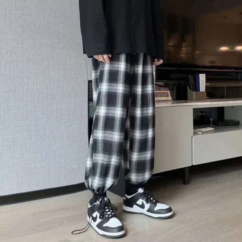 Retro Plaid Loose Fit Pants