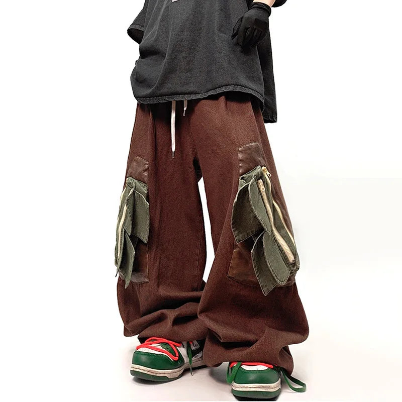 Streetwear Personalized Cargo Wide Leg Jeans