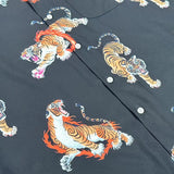 Loose Tiger Print Plaid Shirt