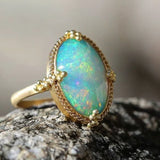 Elegant Multicolour Stone Engagement Ring
