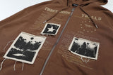 Y2K Retro Patches Letter Print Hoodie