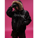 Winter Thick Warm Fur-Collar Parka Leather Jacket