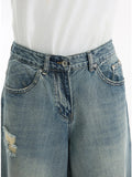 Summer Washed Broken Hole Denim Jorts