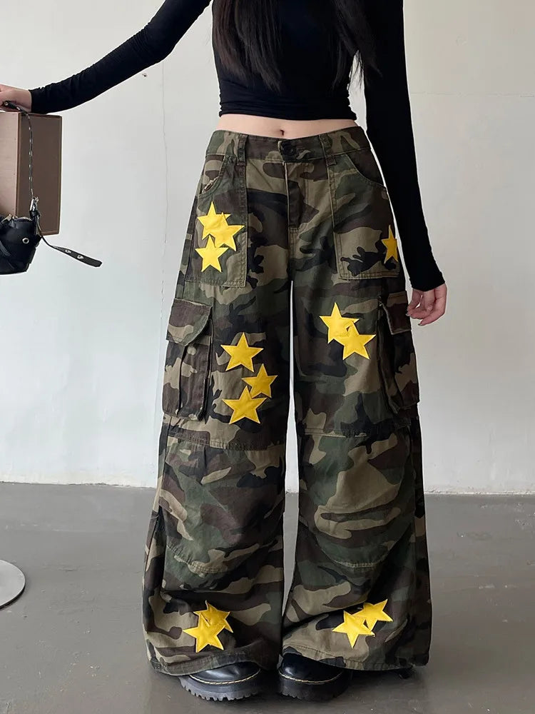 Star-Studded Baggy Cargo Pants
