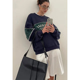 Vintage Letter Print Oversized Sweatshirt