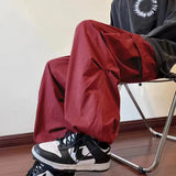 Loose Elastic Waist Solid Color Cargo Pants