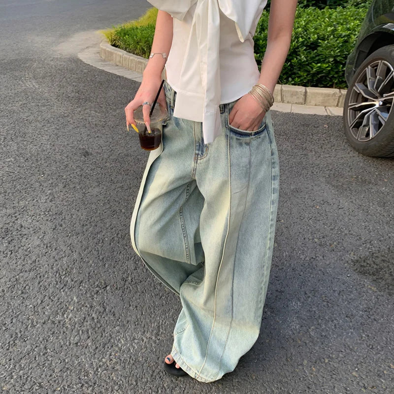 Trendsetter Oversize Washed Wide Leg Jeans