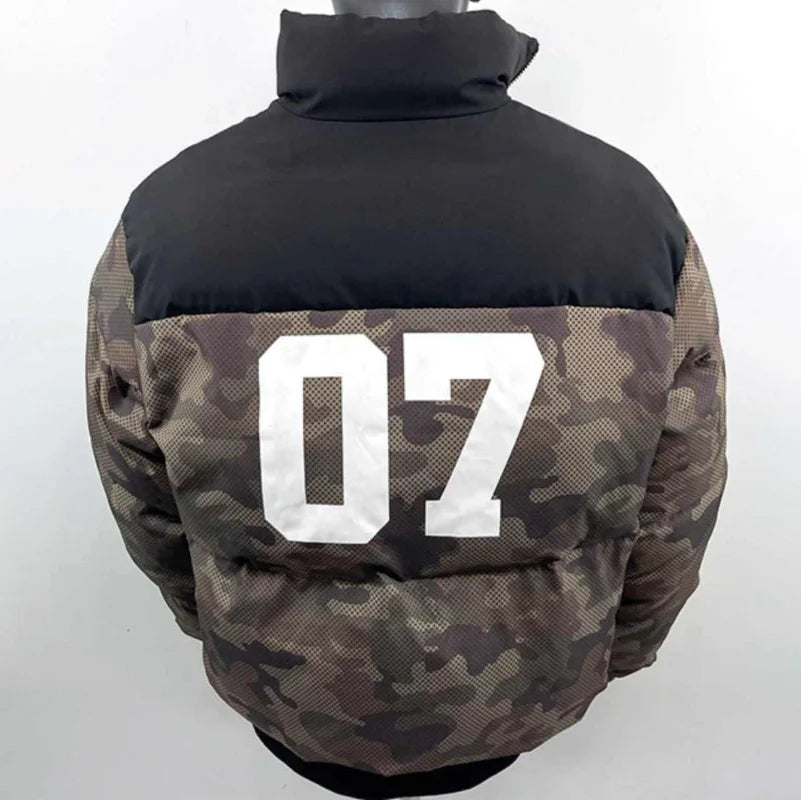 Winter Camouflage Patchwork Cotton Padded Jacket