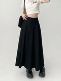 Pleated Dark Academia Midi Skirt