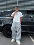 Utility Vibe Striped Trendy Wide Leg Sweatpants