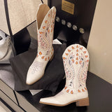 Embroidered Western Mid Calf Cowgirls Boots