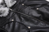 Breathable Y2K Fur Collar Leather Motorcycle Jacket