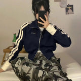 Y2K Vintage Zip Up Crop Sweatshirt