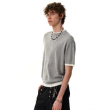 Streetwear Contrast Color Short Sleeve Casual T-Shirt