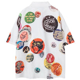Japanese Graphic Cat Loose Short Shirt